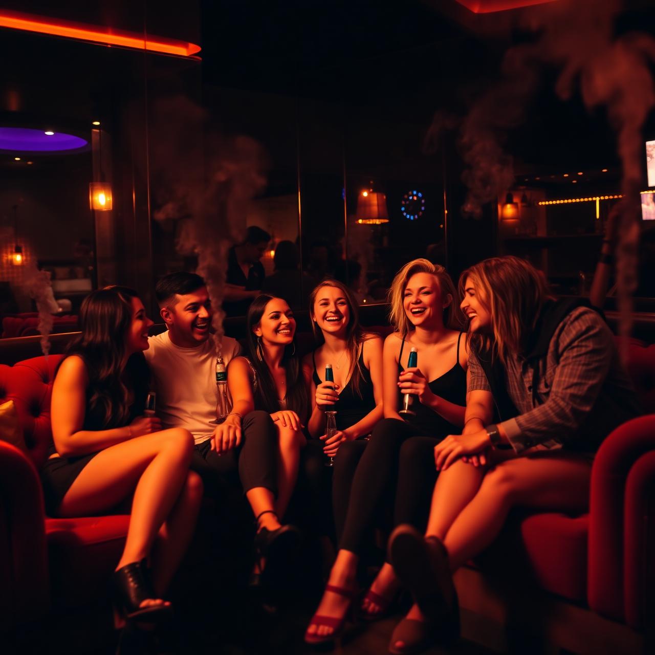 Guests enjoying hookah and signature drinks at NAAR Hookah Lounge Myrtle Beach